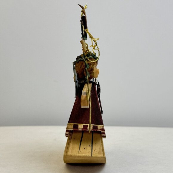 Hand-Painted Wooden Angel Ornament With "Hope" Banner Metal Wings Leaf Accents - Picture 5 of 10